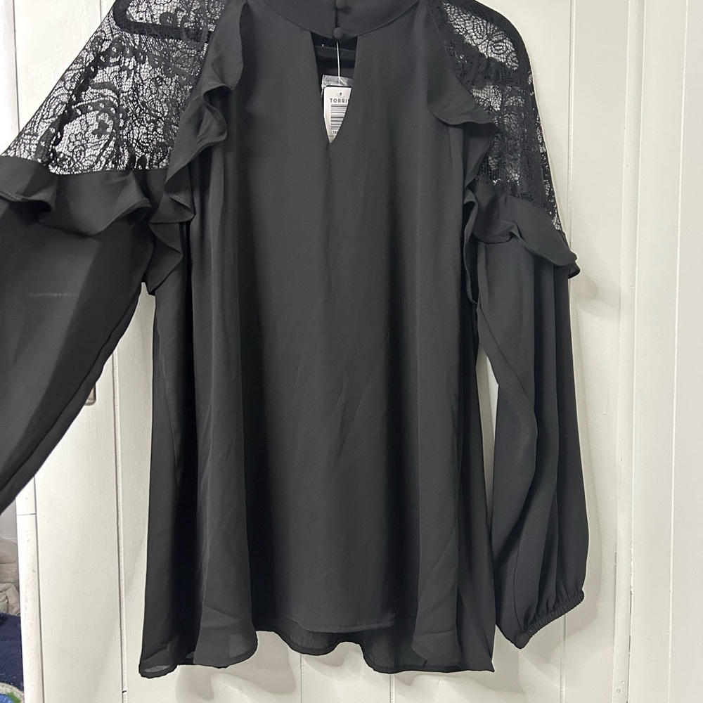Torrid Black Lace Blouse
